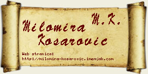 Milomira Košarović vizit kartica